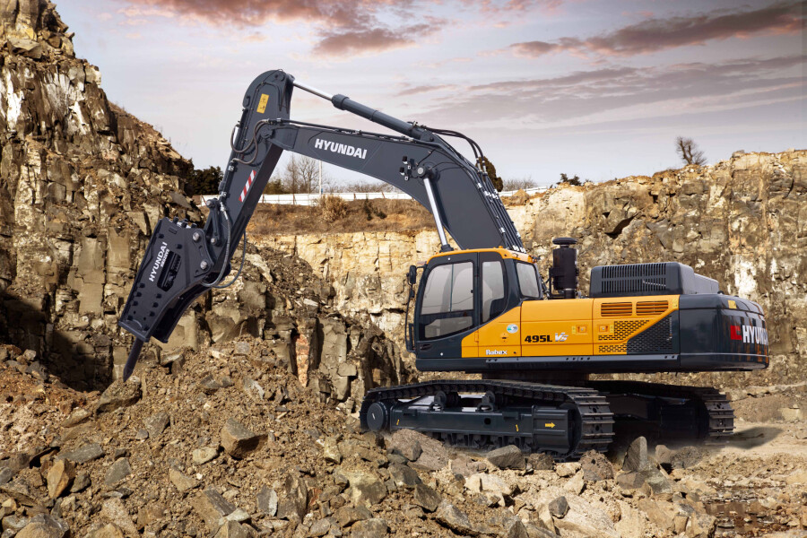 杰西博jcb220挖掘機(jī)和現(xiàn)代495